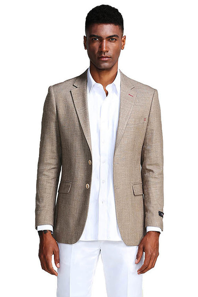 Men's Tan Slim Fit Summer Sport Coat