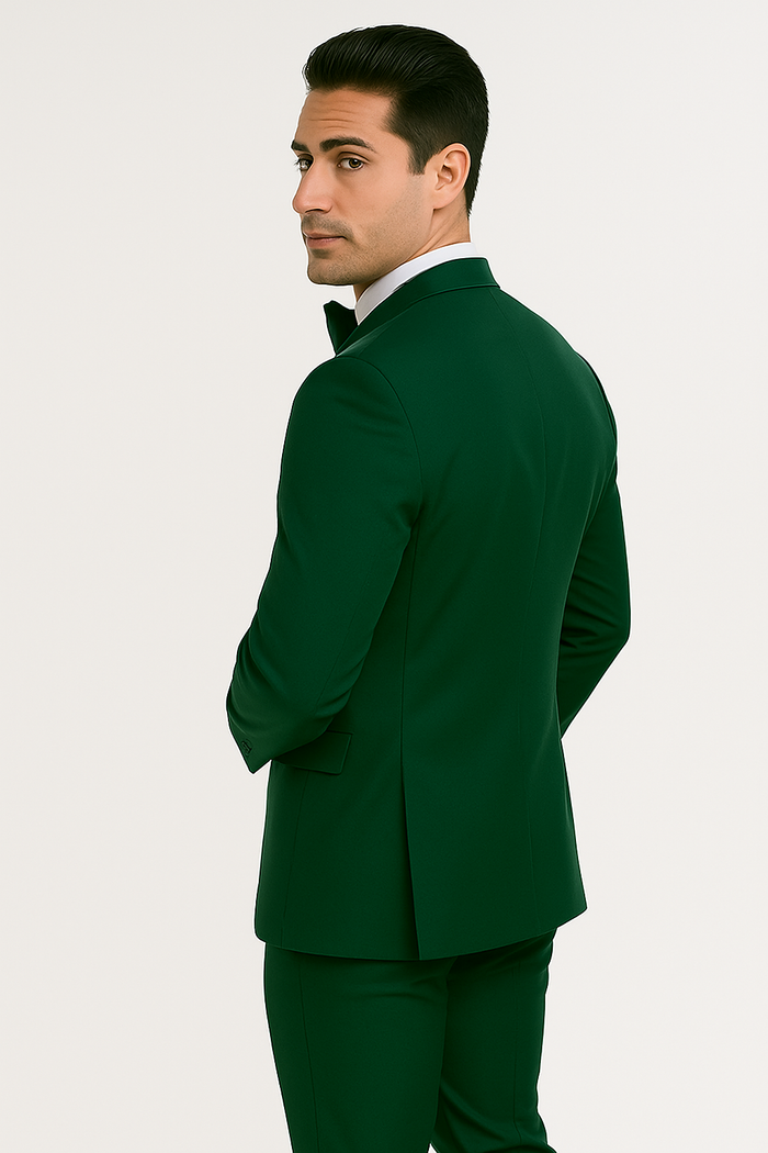 Groomfit-Emerald Green-satin-tuxedo-ensemble