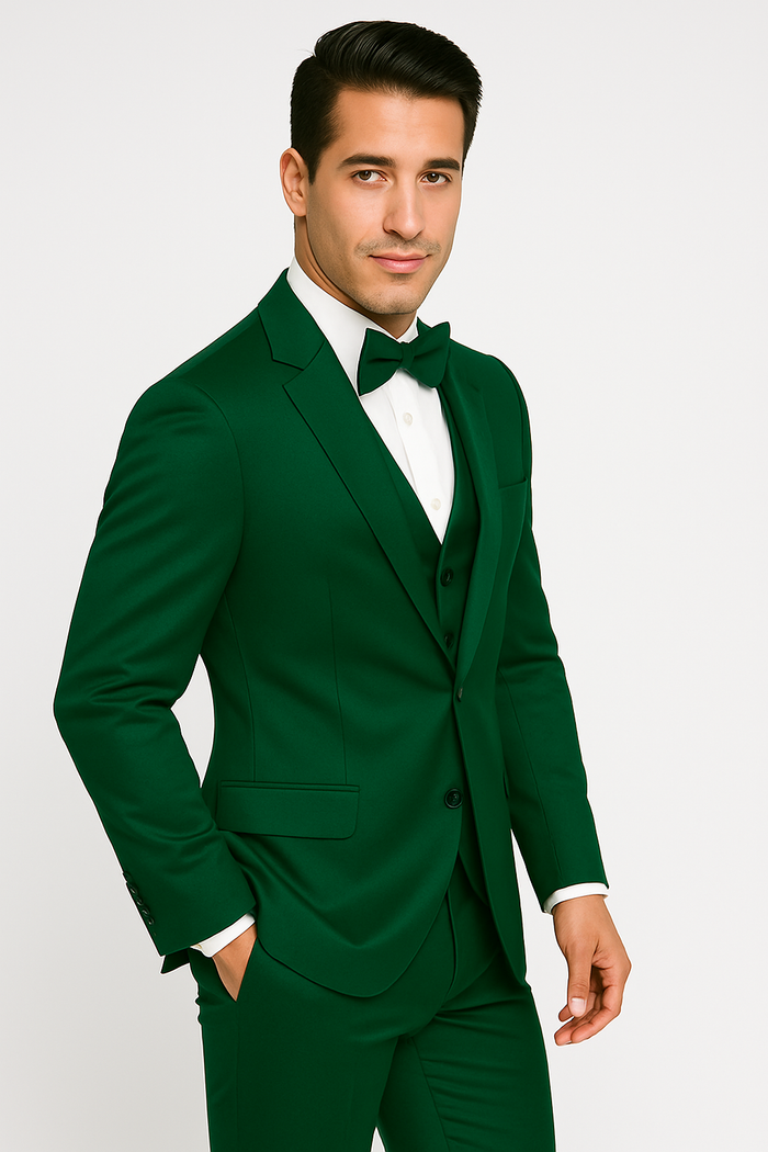Groomfit-Emerald Green-satin-tuxedo-ensemble