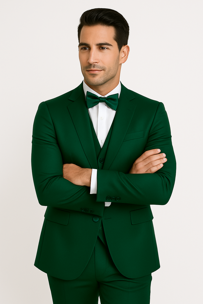 Groomfit-Emerald Green-satin-tuxedo-ensemble