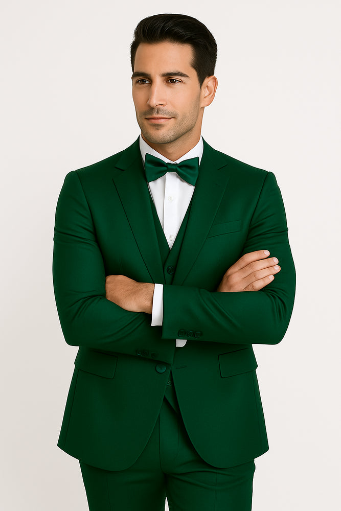 Groomfit-Emerald Green-satin-tuxedo-ensemble