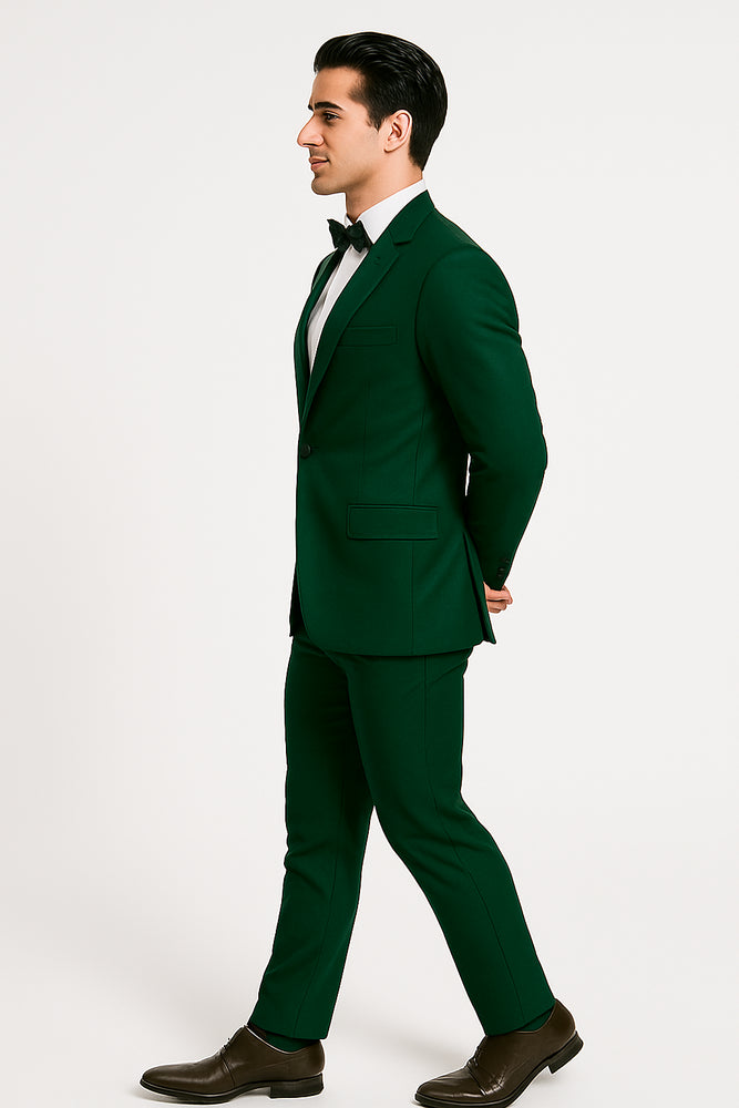 Groomfit-Emerald Green-satin-tuxedo-ensemble