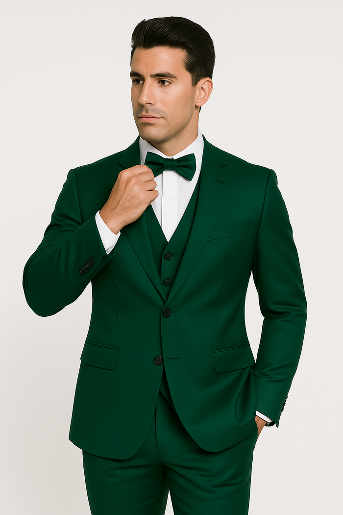Groomfit-Emerald Green-satin-tuxedo-ensemble
