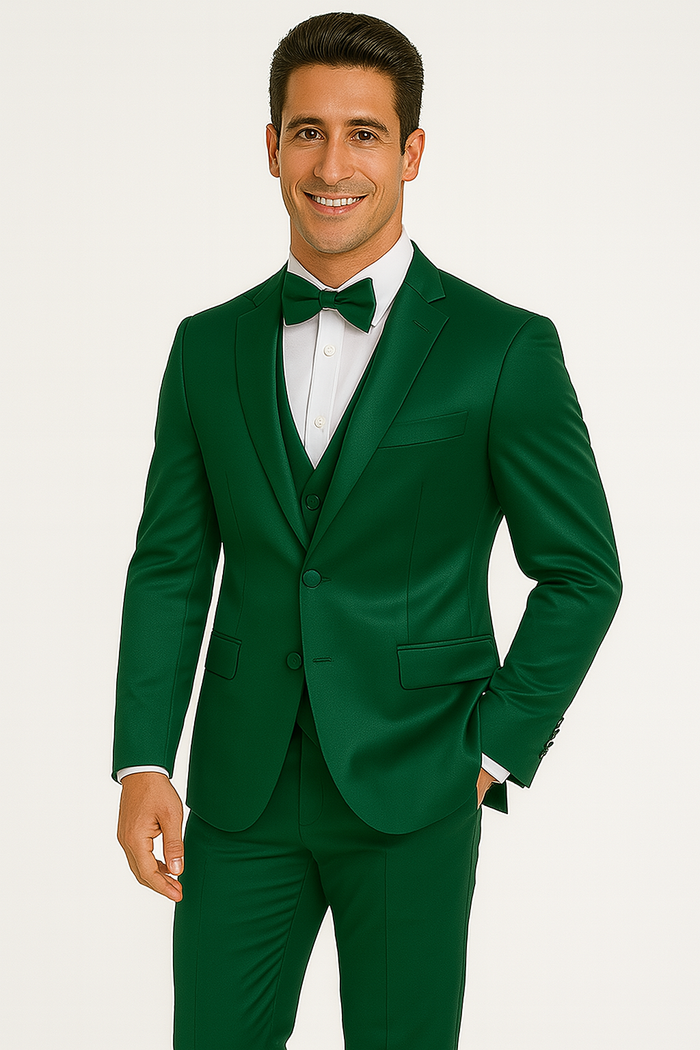 Groomfit-Emerald Green-satin-tuxedo-ensemble