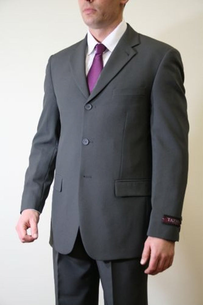 Men's Classic Dark Grey Suit in Poplin