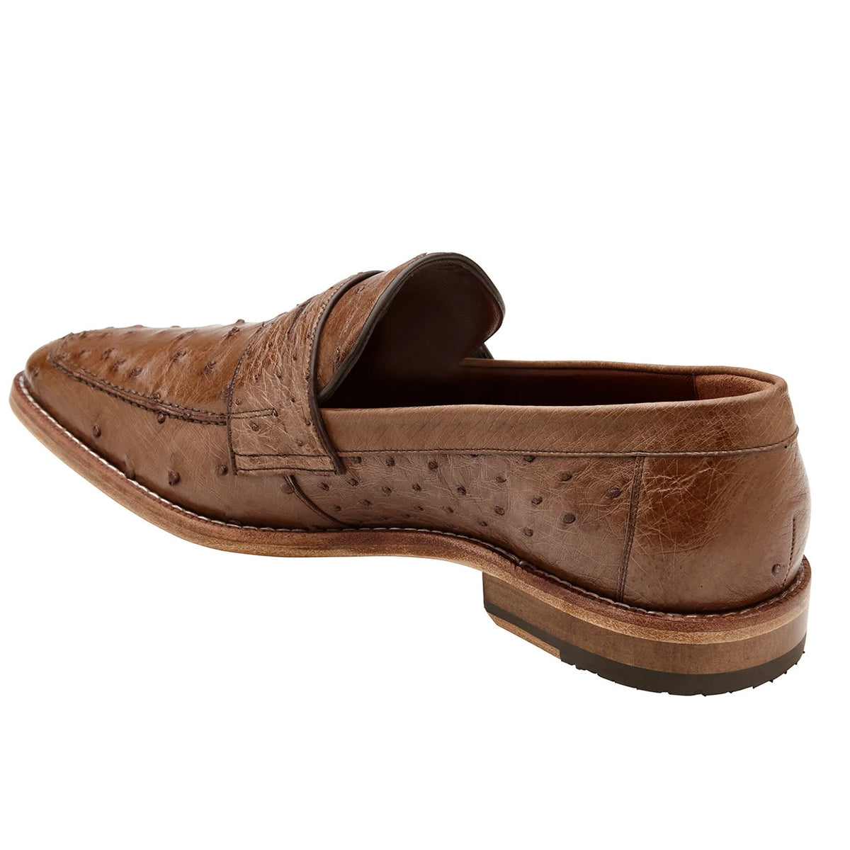 Belvedere Espada Tabac  Genuine Ostrich Quill Penny Loafer