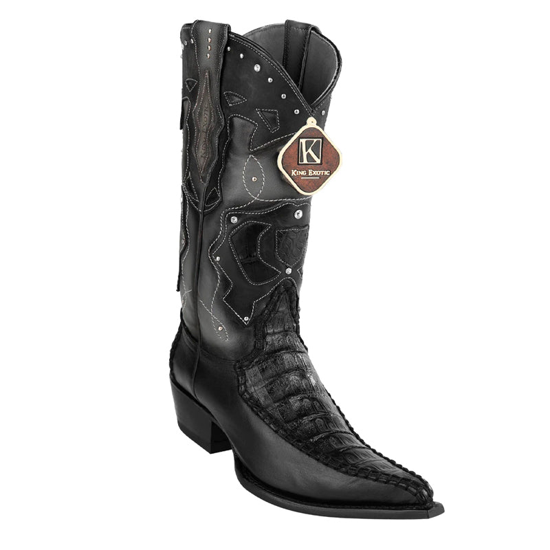 Men's King Exotic Boots Genuine Caiman Belly 3x Toe Black (495v28205 ...
