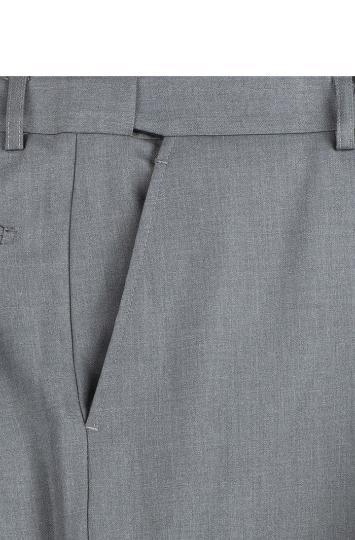 Nola Collection - Medium Gray Regular Fit 2 Piece Suit Flat Front Pants with 2″ Elastic Waistband