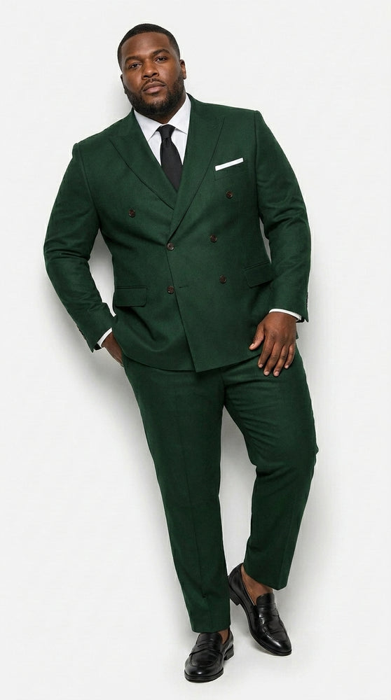 Men’s Olive Green Double Breasted Suit with Gold Buttons, Designer Wool Formal Wedding Business Suit Set