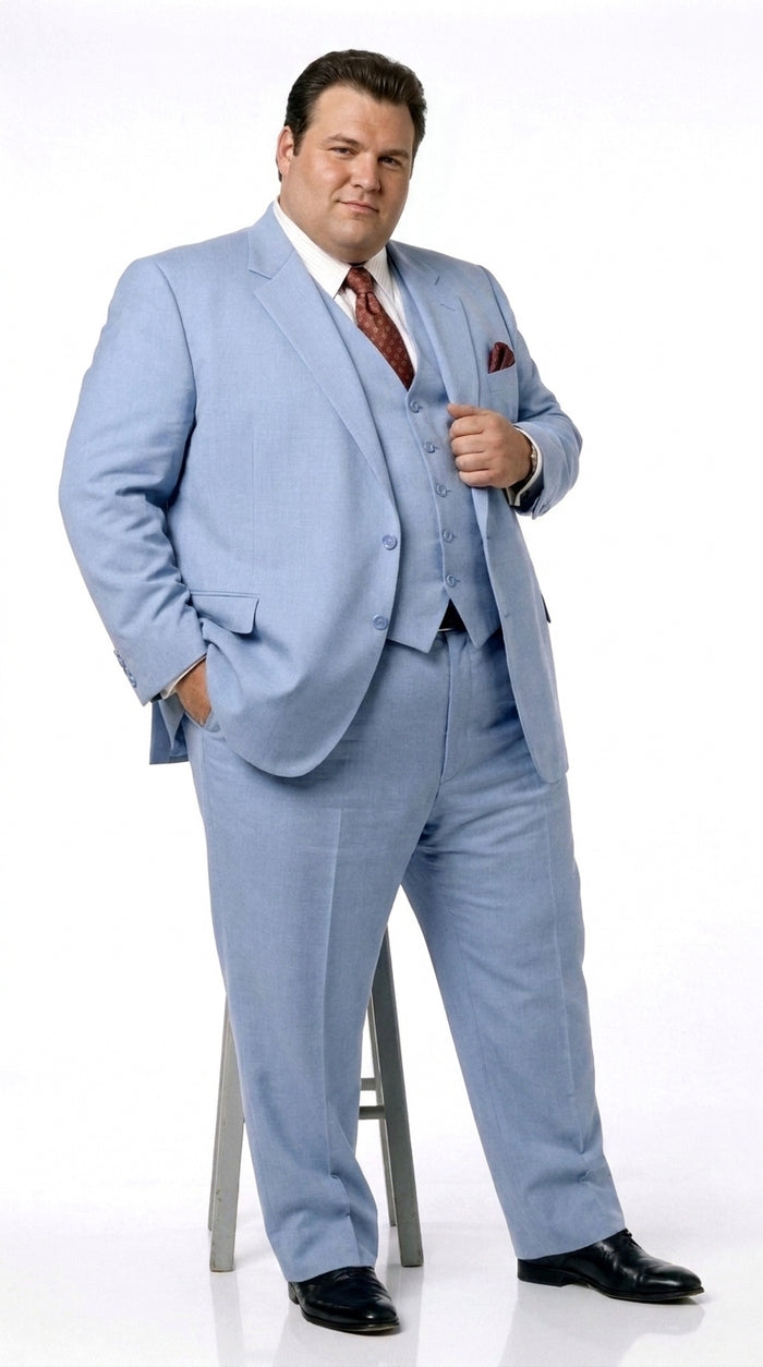 Men’s Steel Blue 3-Piece Suit – Tony Montana Scarface-Inspired Vested Wedding and Party Suit