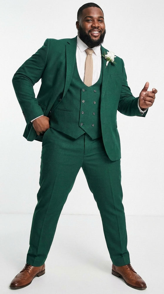 Men’s Emerald Green 3-Piece Suit – Hunter Green Wedding, Prom and Formal Suit with Vest