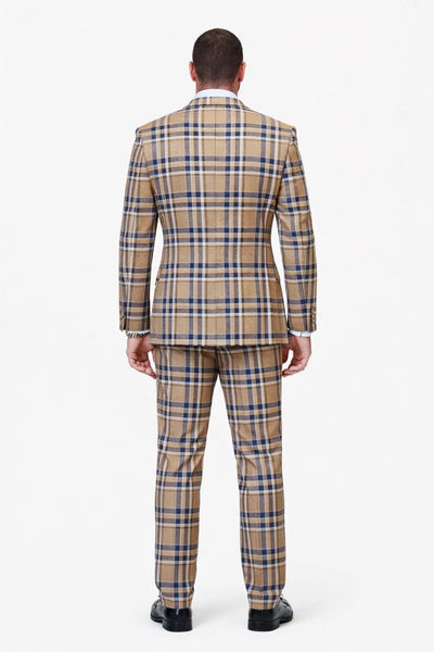 Statement Men’s 100% Wool 3-Piece Suit – Vibrant Color Contrast Modern Fit