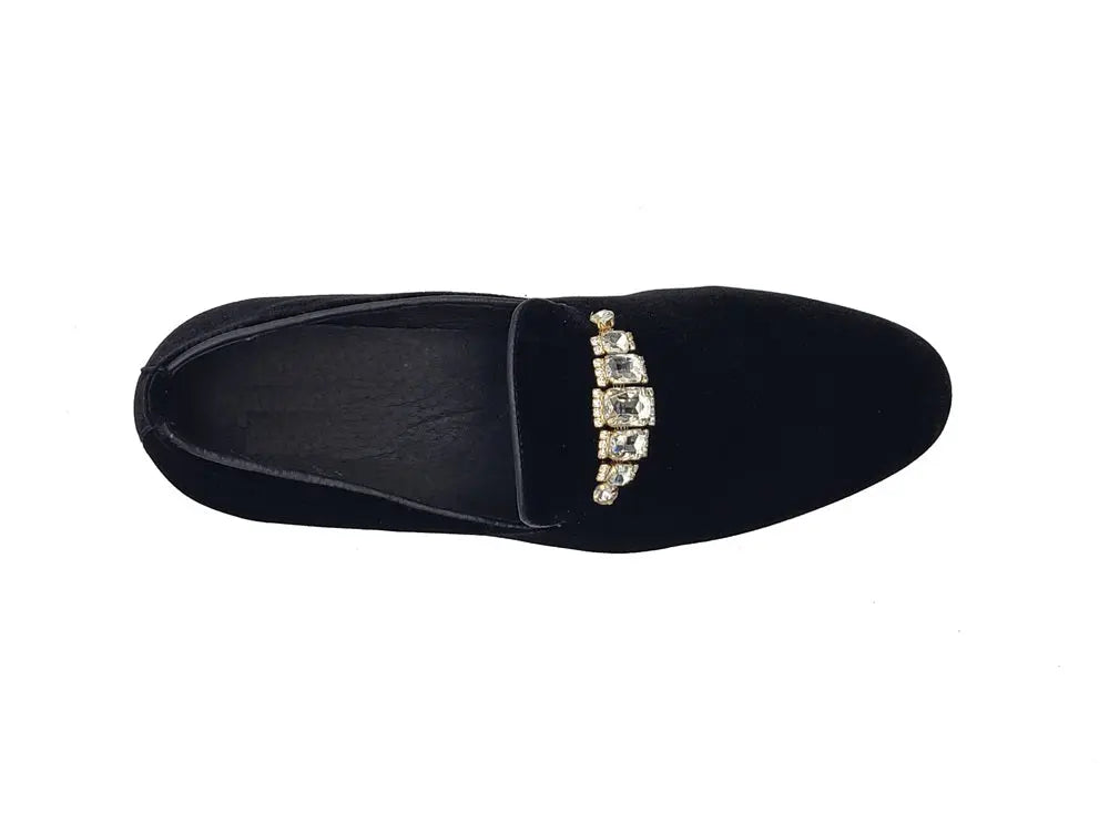 Carrucci Formal Velvet Loafer with studs