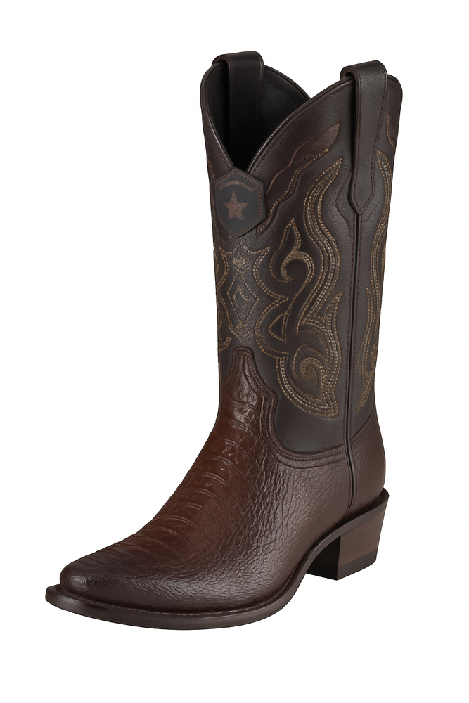 Los Altos Boots Men's Ostrich Leg Faded Brown Cowboy Boots - H79 Dubai Toe - Botas De Avestruz