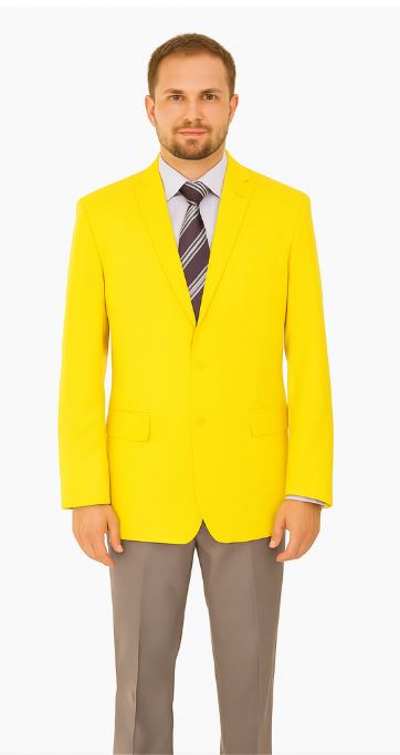 SKU#WGS7 Mens Solid Yellow Blazer $585