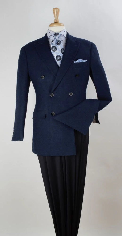 Apollo King Men's Double Breasted Sport Coat Peak Lapel