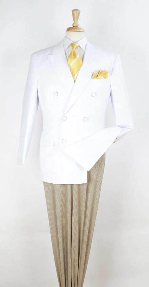 Apollo King Men's Double Breasted Sport Coat Peak Lapel