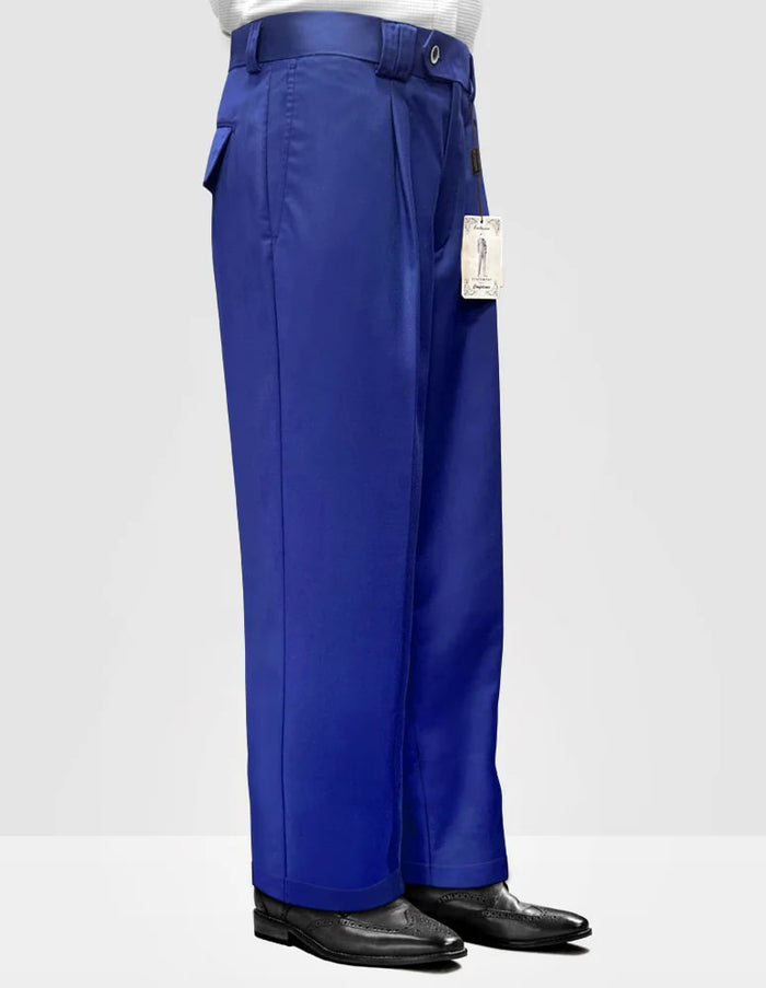 Royal Blue Wide Leg Pants | High-Waisted Palazzo Trousers | Statement Solid Color Bottoms
