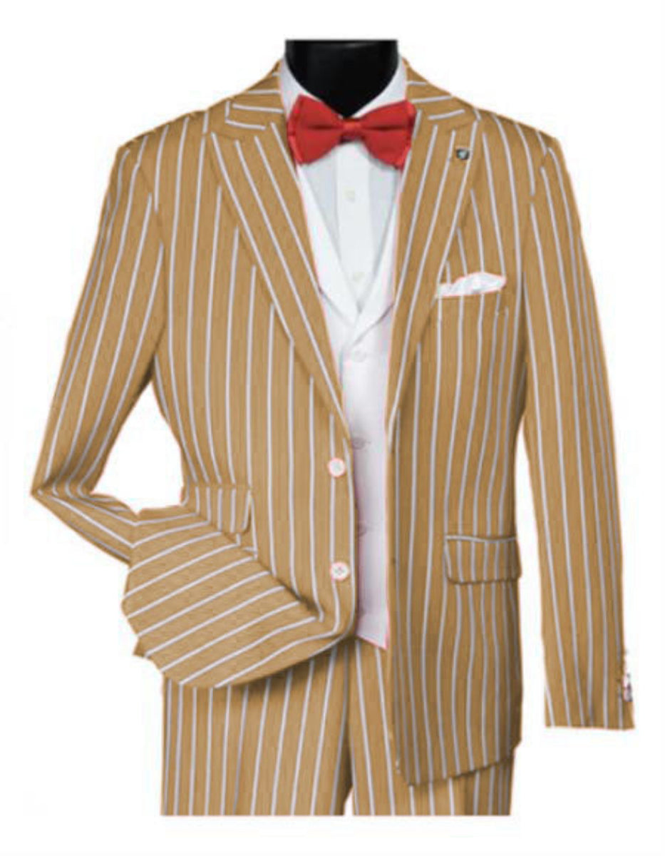 Apollo King Vested 1920s Black Pinstripe Gangster Suit main image 0