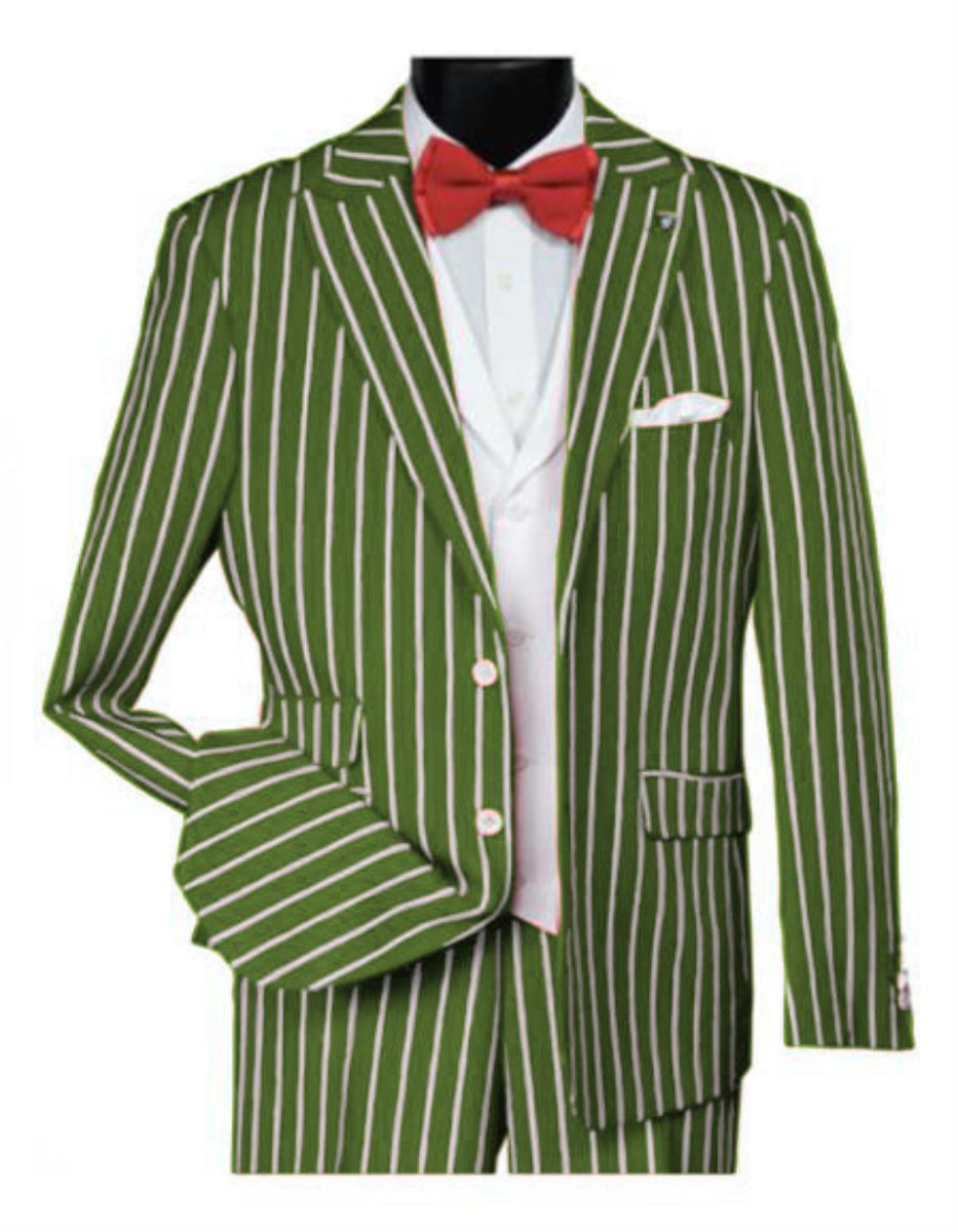 Gangster Suit - 1920 Suit - Pinstripe Suit - Vested Suit Grey