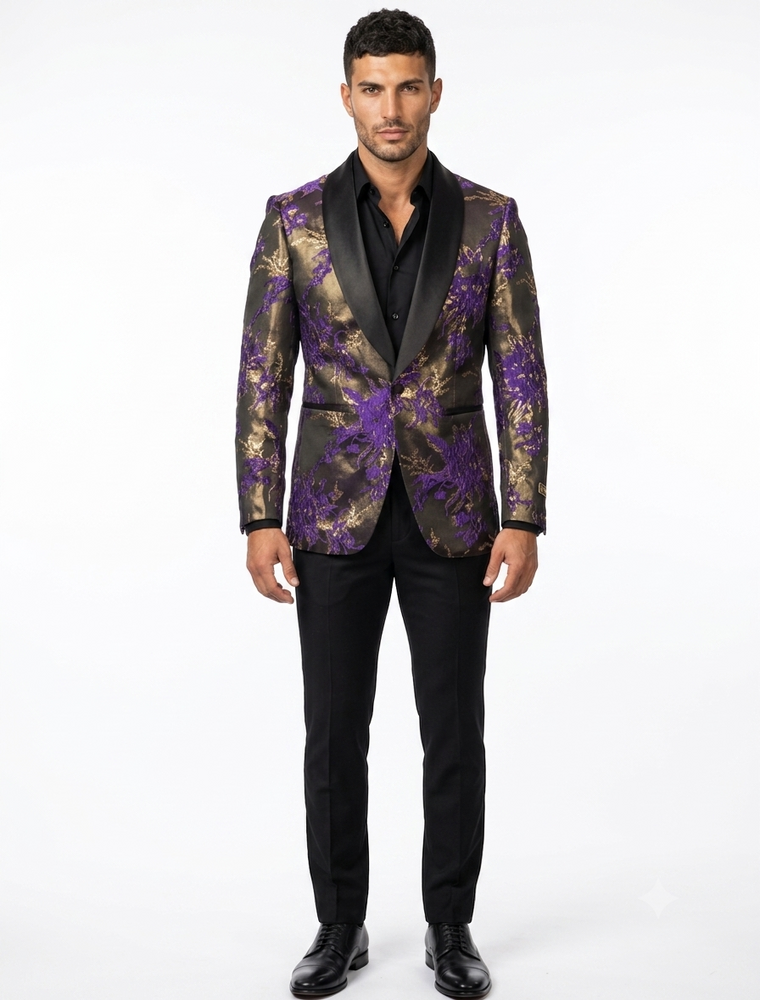 Mardi Gra Custom - Purple and Gold Two Toned Tuxedo