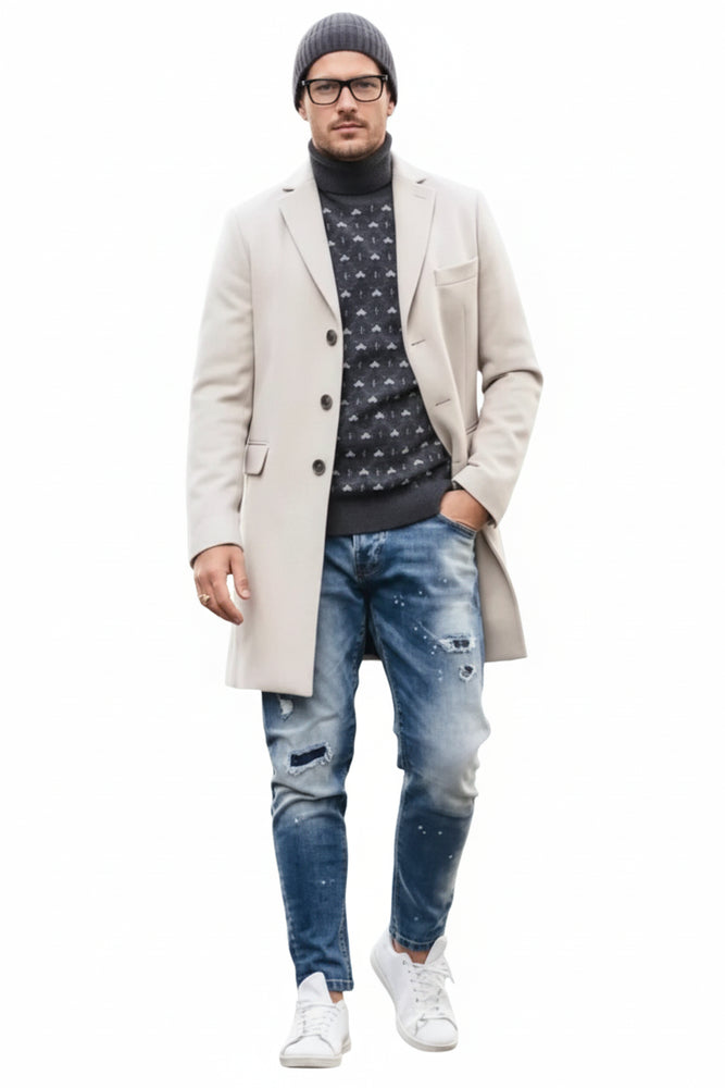 Light Tan Overcoat - Beige Sand Color Light Carcoat