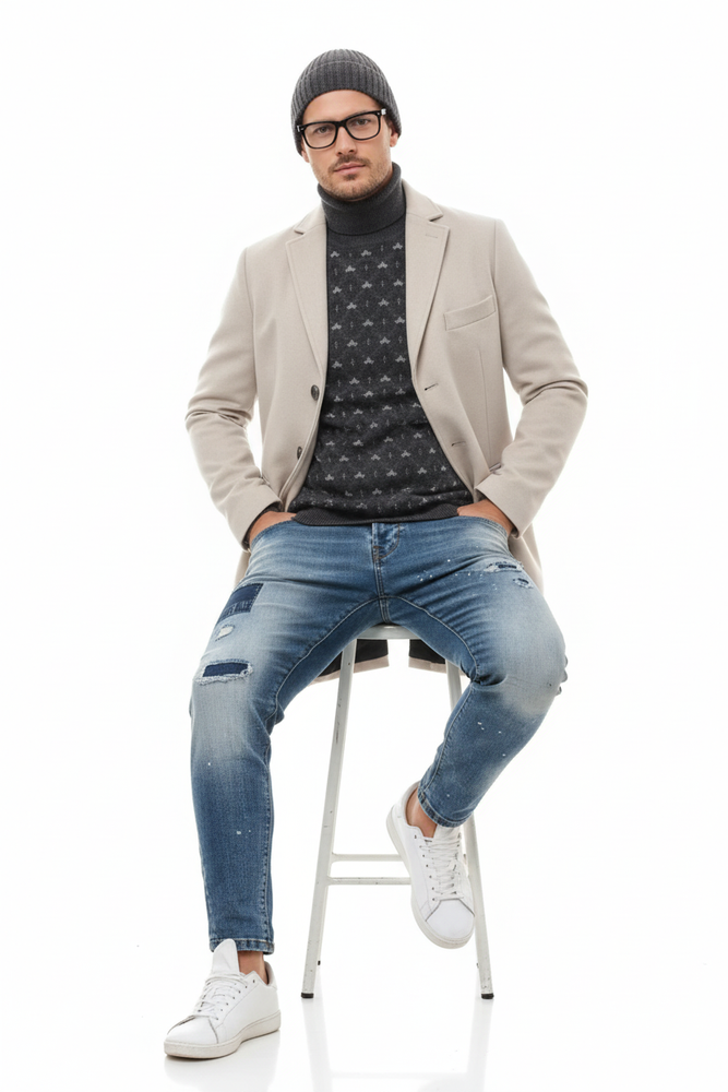 Light Tan Overcoat - Beige Sand Color Light Carcoat