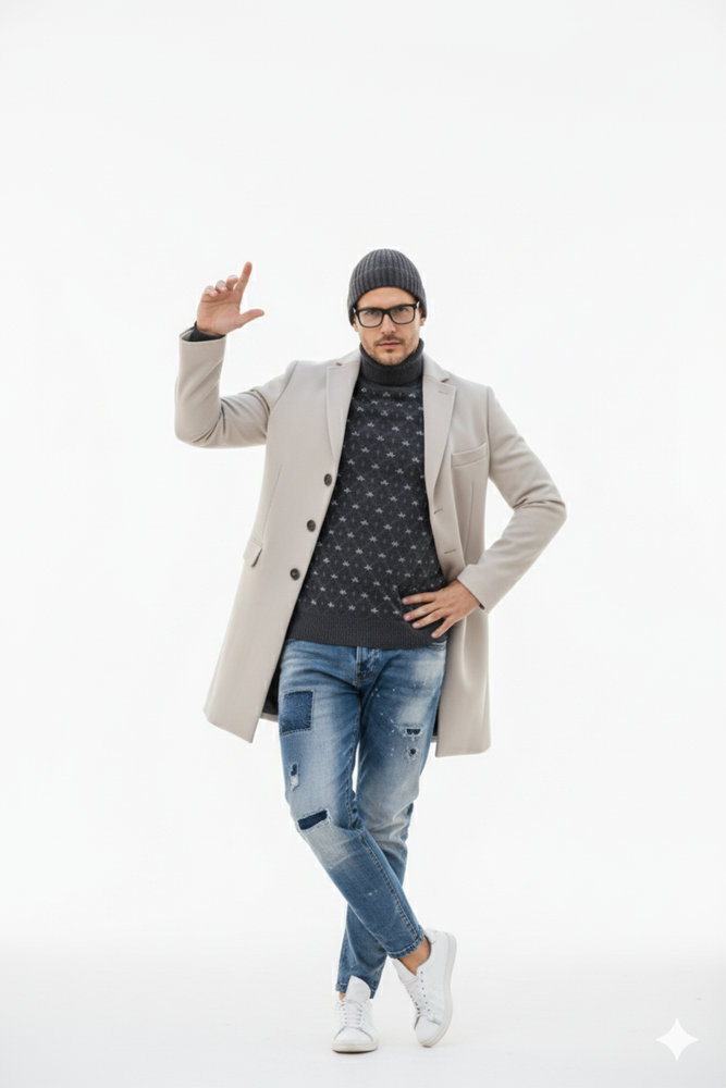 Light Tan Overcoat - Beige Sand Color Light Carcoat