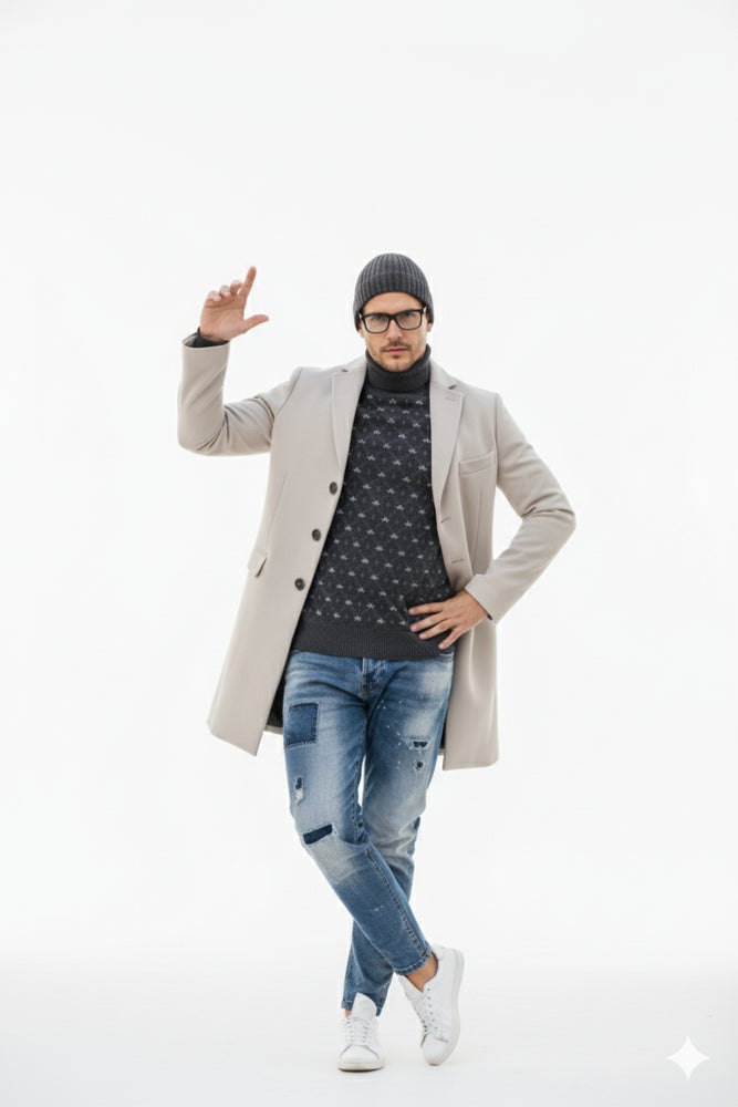 Light Tan Overcoat - Beige Sand Color Light Carcoat