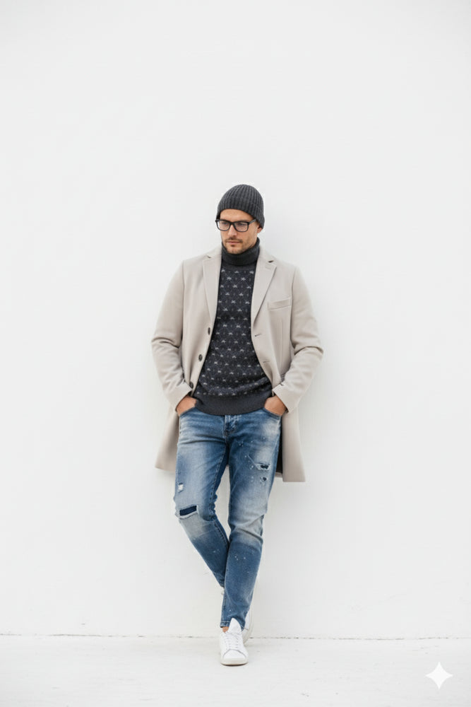 Light Tan Overcoat - Beige Sand Color Light Carcoat