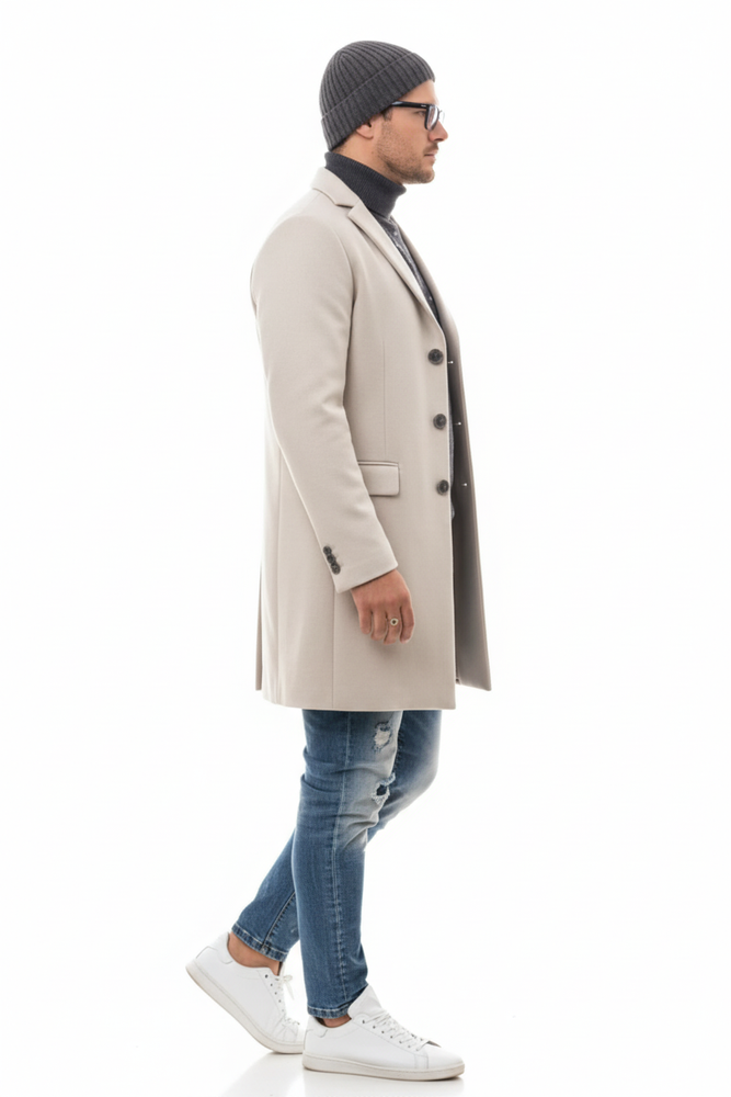 Light Tan Overcoat - Beige Sand Color Light Carcoat