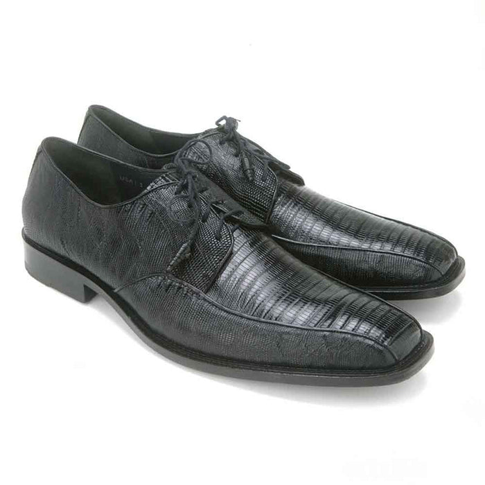 Los Altos Bicycle Toe LaceUp Genuine Black Lizard Shoes
