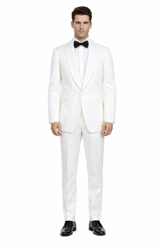 Gorgio White or Ivory Jacket with Shawl Lapel 1 button on sale online deal Fashion Tuxedo For Men