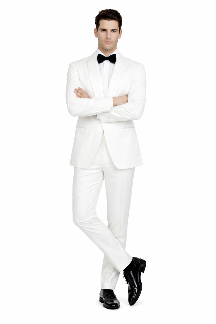 Gorgio White or Ivory Jacket with Shawl Lapel 1 button on sale online deal Fashion Tuxedo For Men