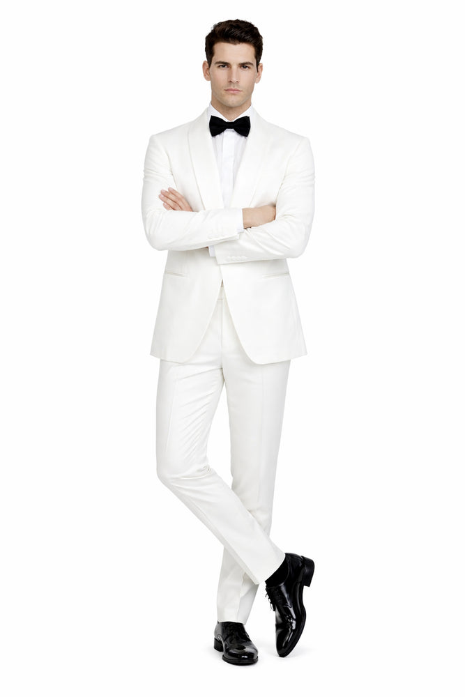 Gorgio White or Ivory Jacket with Shawl Lapel 1 button on sale online deal Fashion Tuxedo For Men