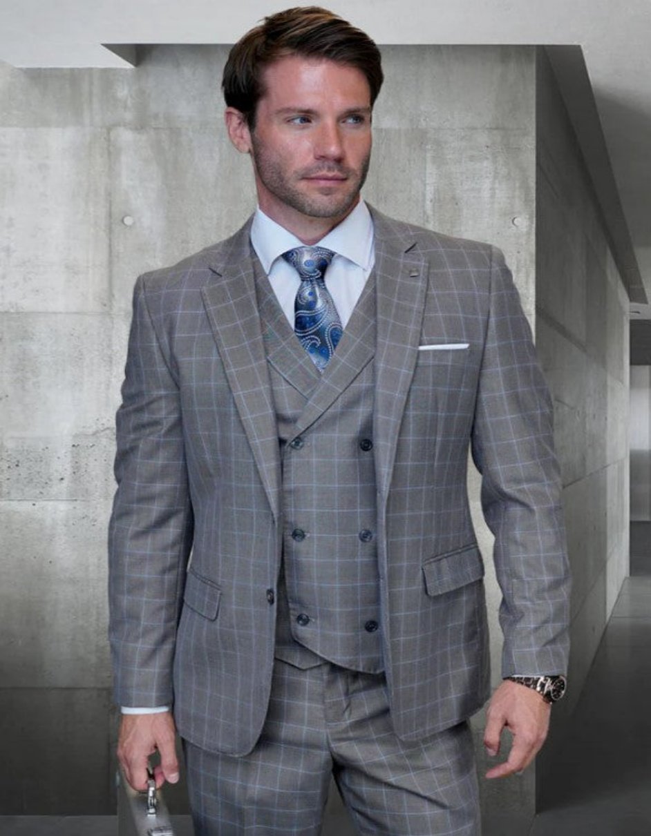 Big and Tall Suit - Gray Big and Tall Modern Fit 3 PC Suit ...
