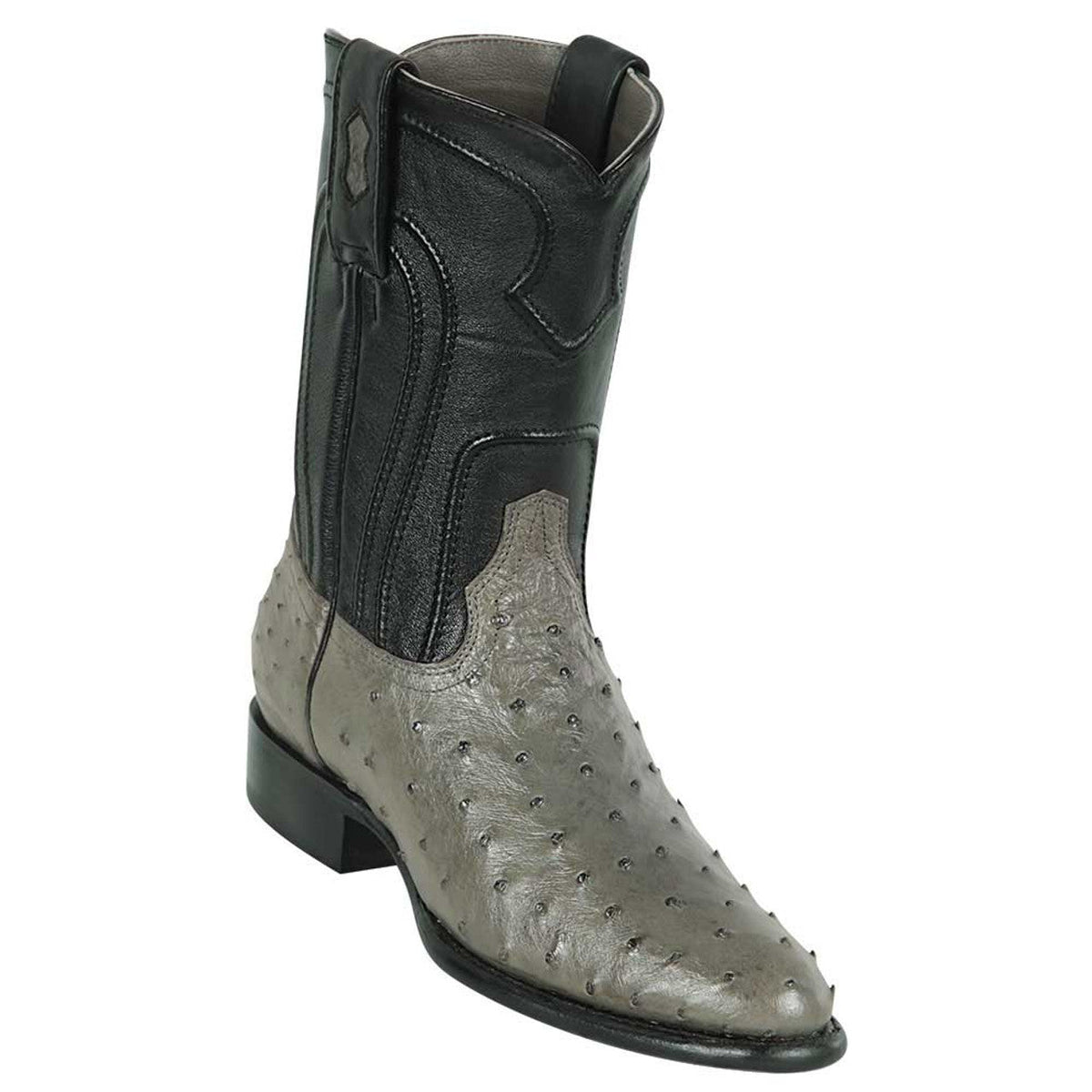 Los Altos Men's Genuine Full Quill Ostrich Gray Roper Toe Boots ...