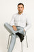 Gray Shiny Sharkskin Pant 
