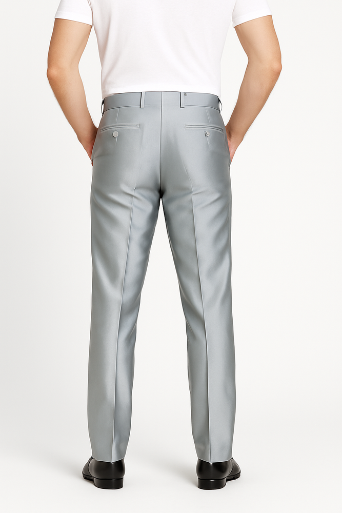 Gray Shiny Sharkskin Pant 