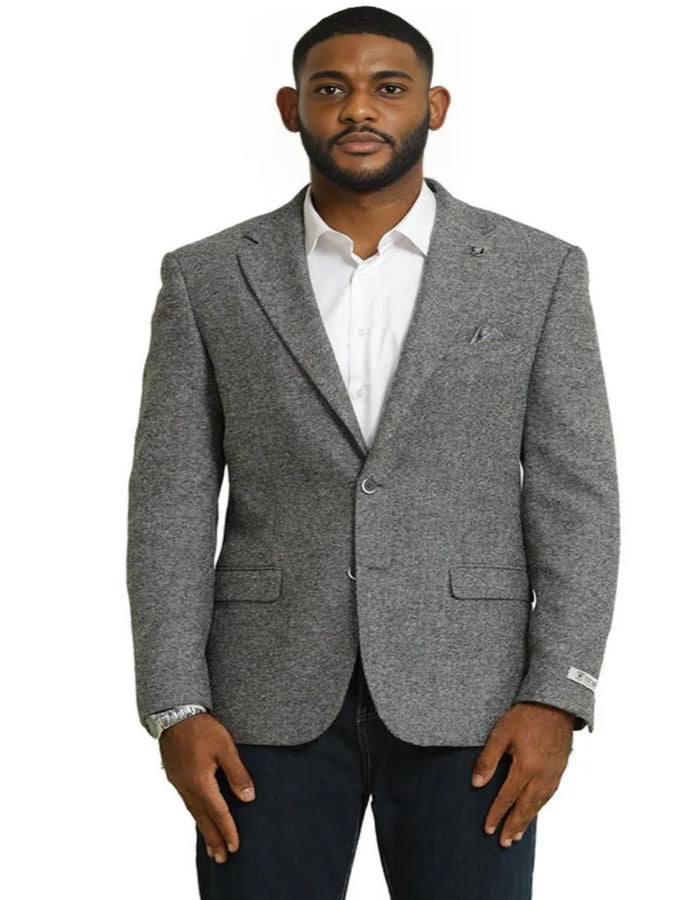 Men's Stacy Adams Vintage Professors Grey Tweed Blazer