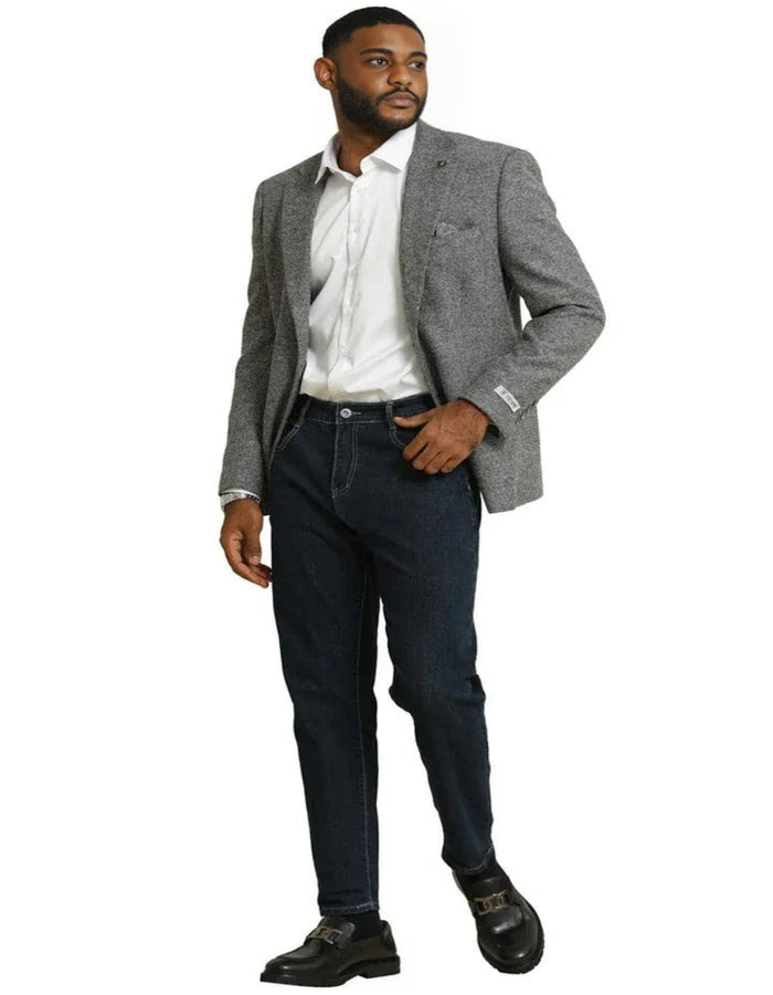 Men's Stacy Adams Vintage Professors Grey Tweed Blazer