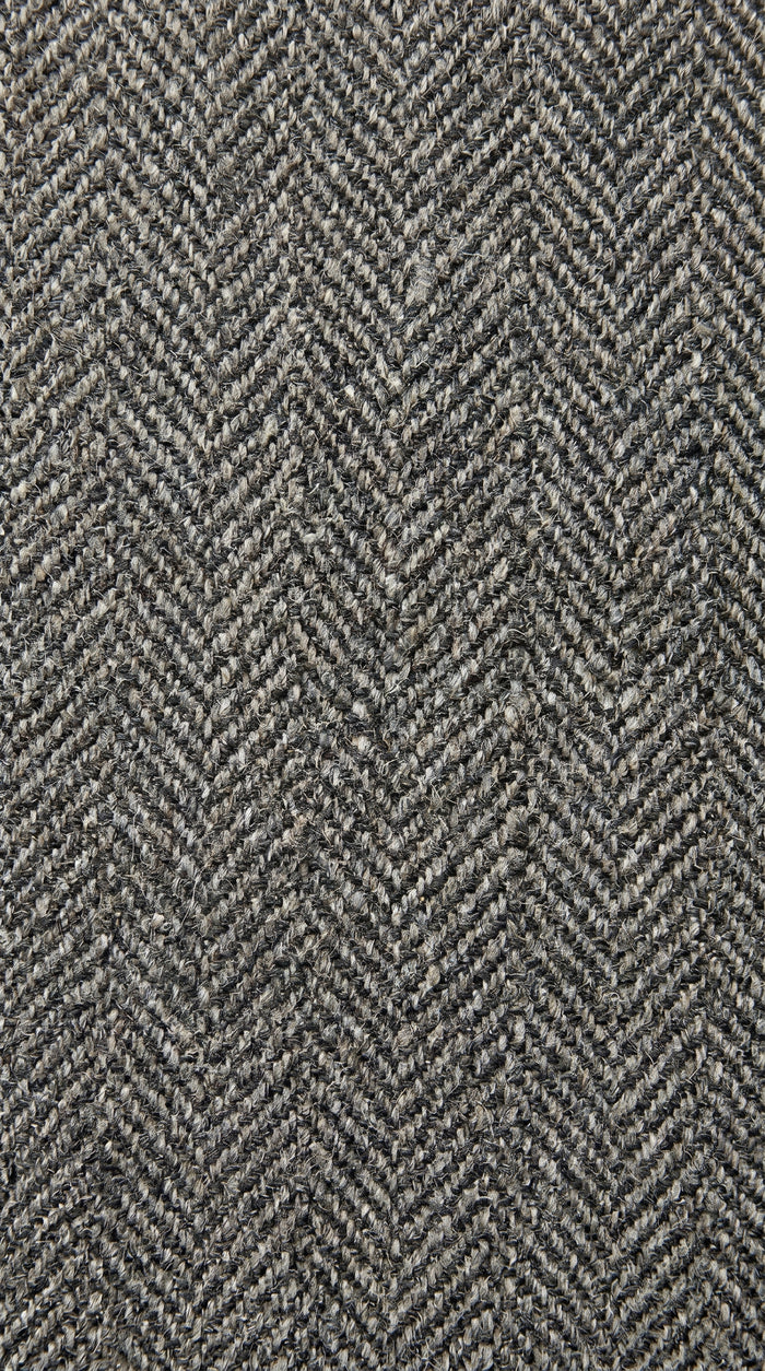 Men’s Grey Harris Tweed Herringbone Sport Coat, Classic Dress Casual Blazer Jacket