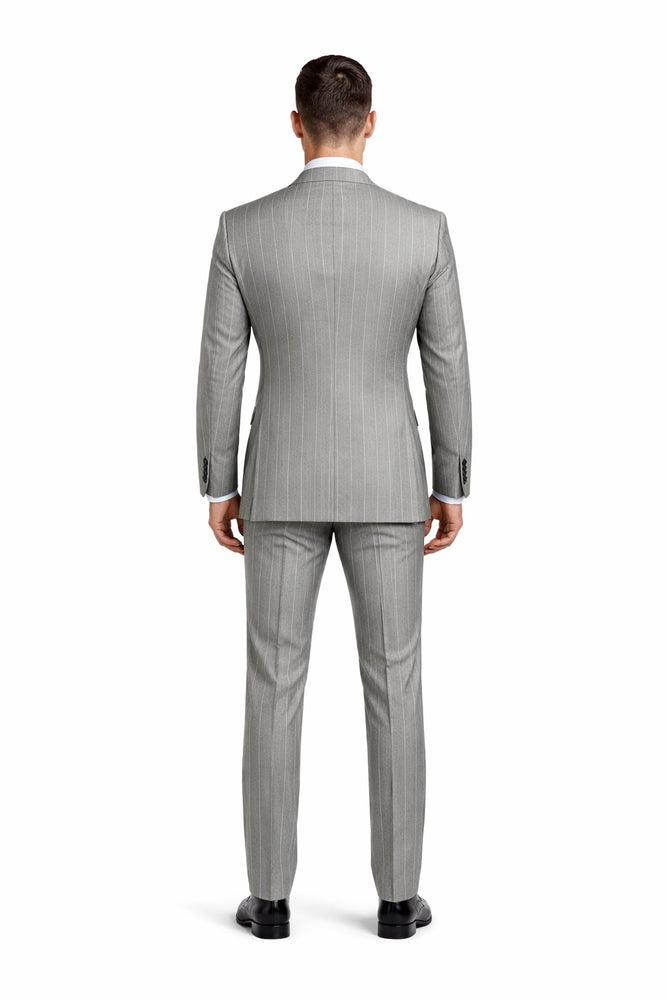 Silver Dominion Grey Pinstripe 3-Piece Elite Suit by Rossiman