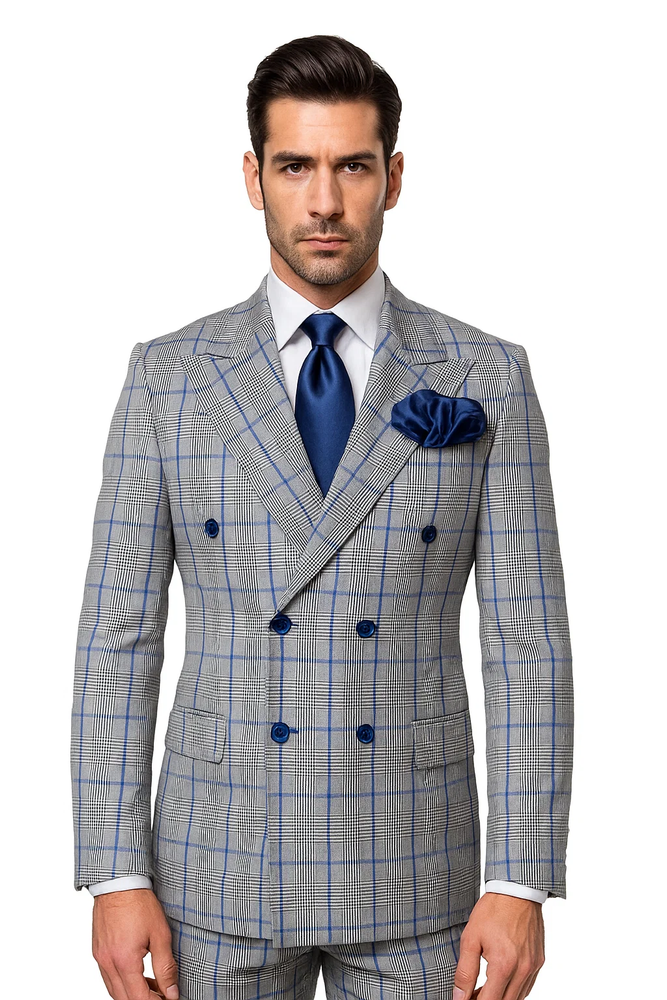 Grey with Blue Plaid by Rossiman