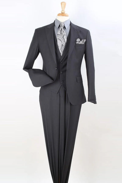 Apollo King Charcoal Grey Vested Fashion Suit