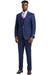 Blue Plaid Hybrid Fit Suit with Peak Lapel by Stacy Adams - Wedding - Prom