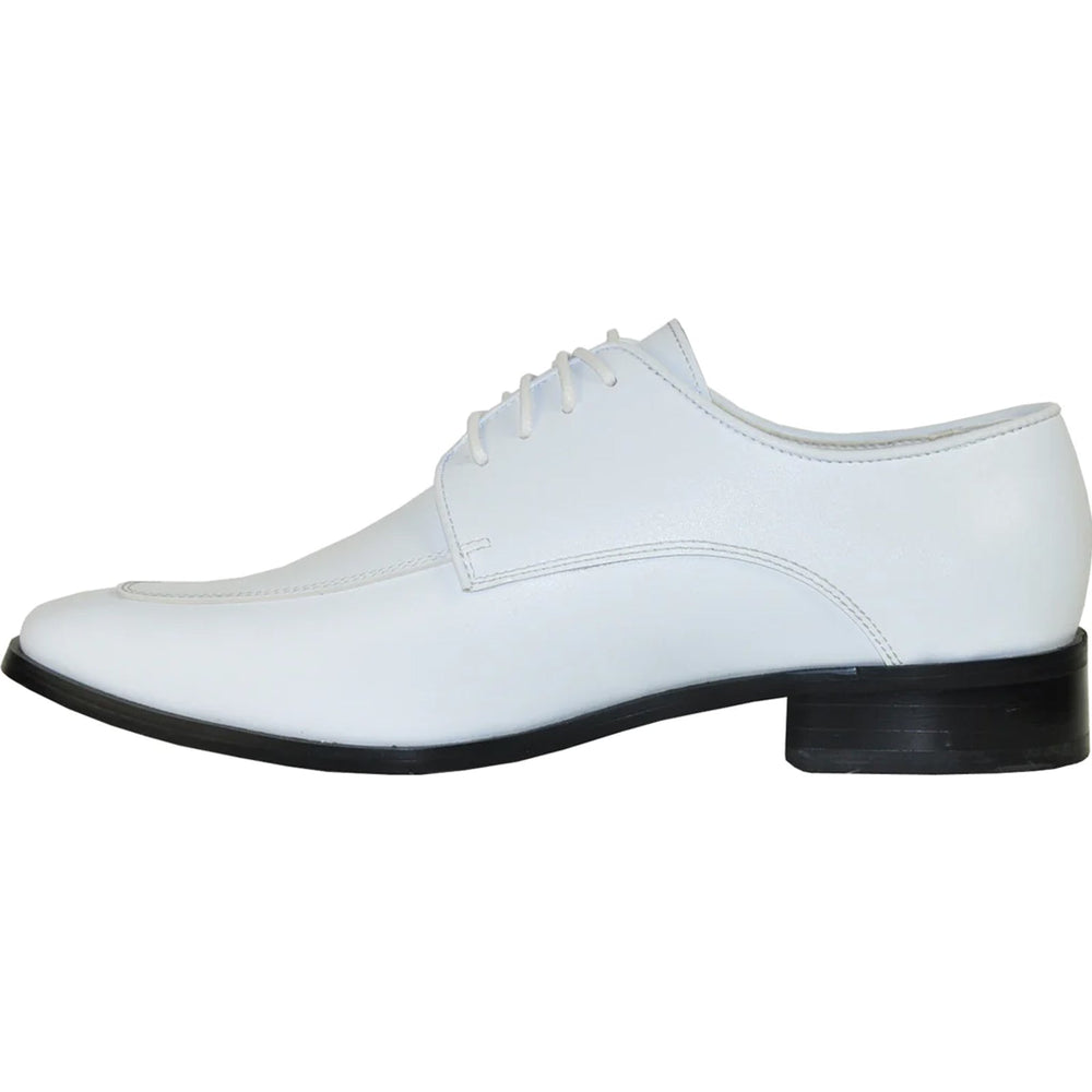 Bravo Mens Classic Moc Toe Tuxedo Prom Shoe in White