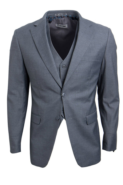 Men's Medium Grey Suit Three Piece Set by Stacy Adams - Wedding - Prom