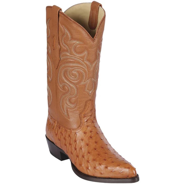 Men's Honey Ostrich J-Toe Cowboy Boots: Los Altos Western Dress Boots