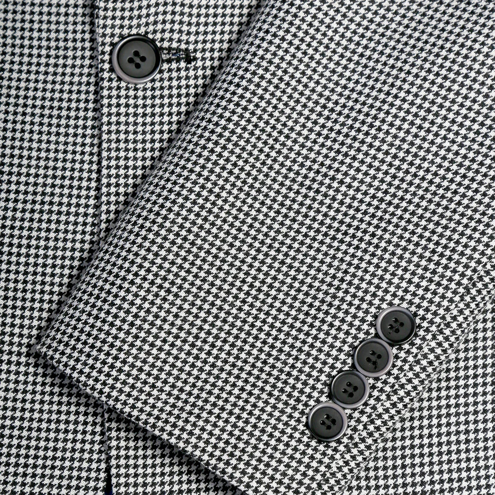 Mens Slim Fit Houndstooth Peak Lapel 2pc Suit